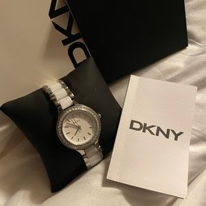 DKNY ceramic white watch
